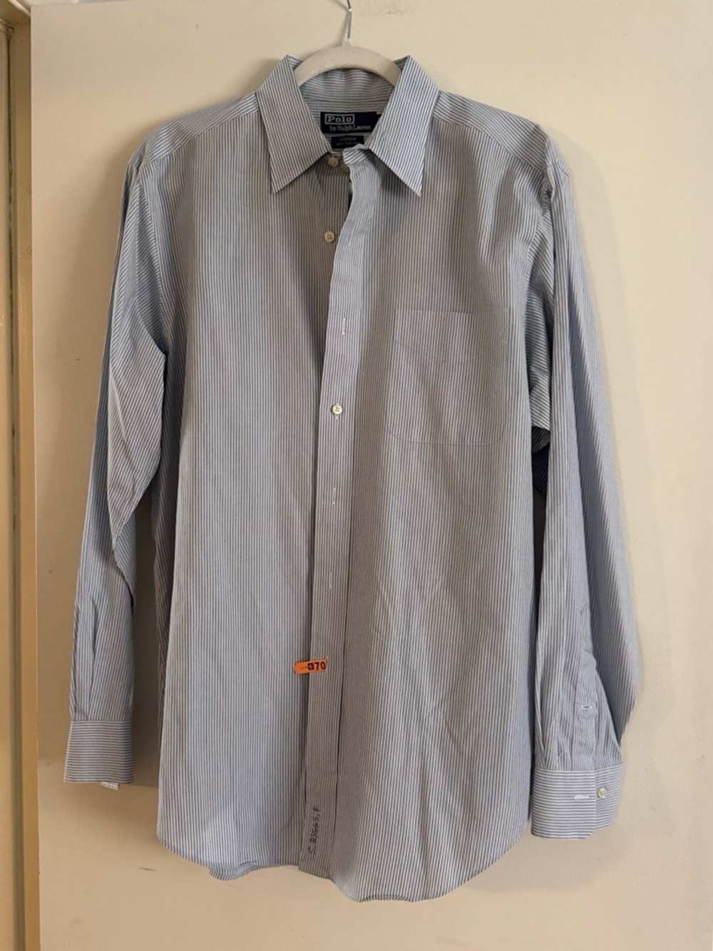 Polo by Ralph Lauren Blue & White Pinstripe Men's Dress Shirt